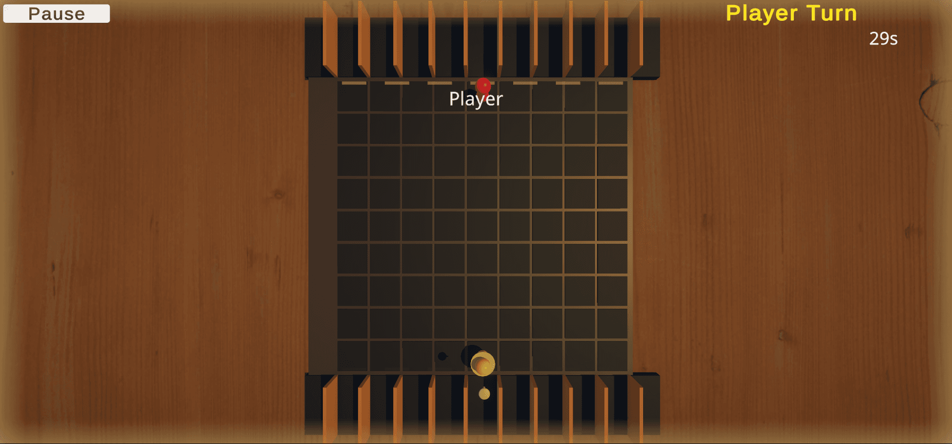 Corridor Duel board using the warm wood-toned Classic theme.