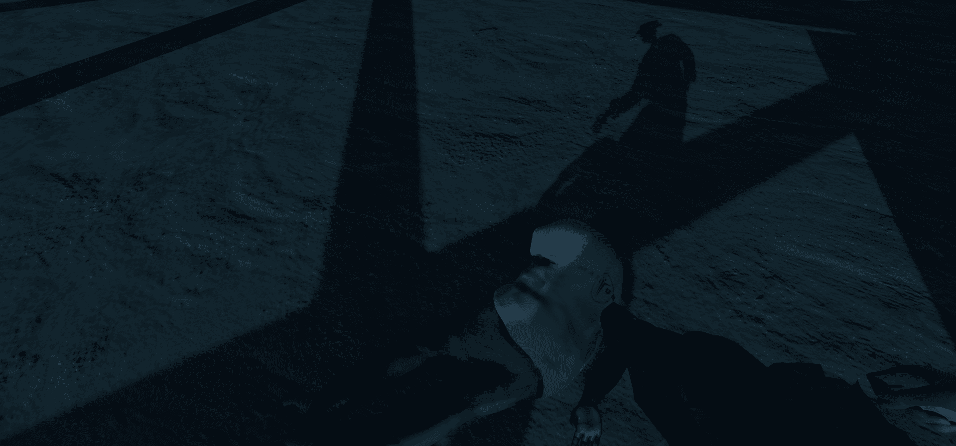 Mafia Simulator player and target characters during a takedown sequence.