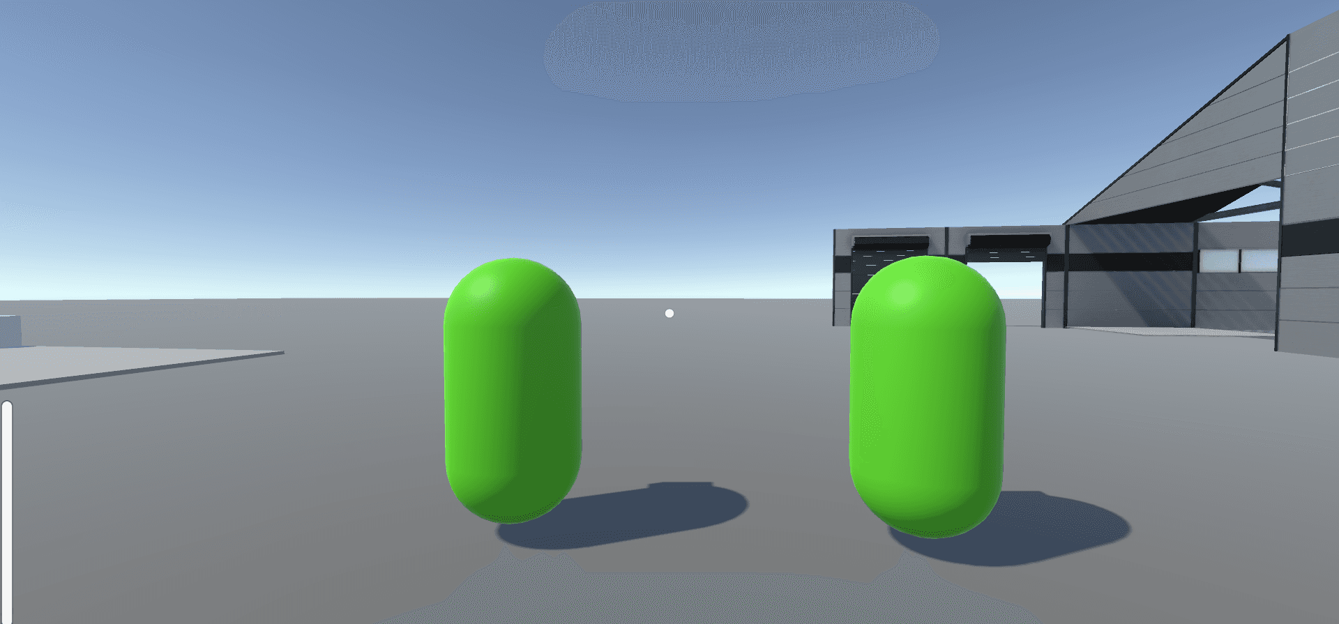 Mafia Simulator prototype crew represented by temporary capsules during a formation-control test.