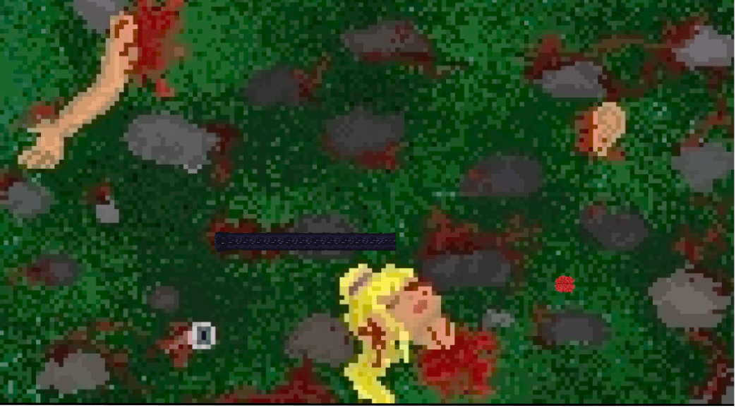 Snake recreation gameplay in a detailed forest-floor scene with the segmented snake and a collectible visible.